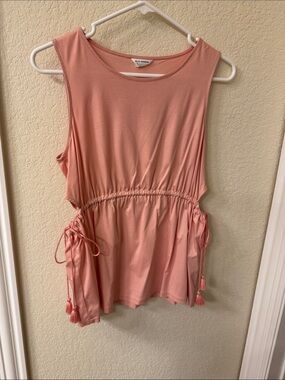 Club Mónaco Rose Pink Sleeveless Drawstring Waist Tank